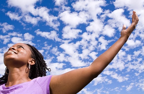 Girl Holding Her Hands Up Looking to the Sky | Pure Flix Girl Holding Her Hands Up Looking to the Sky | Pure Flix