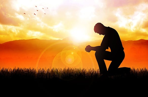 Man Kneeling in the Sunset | Pure Flix