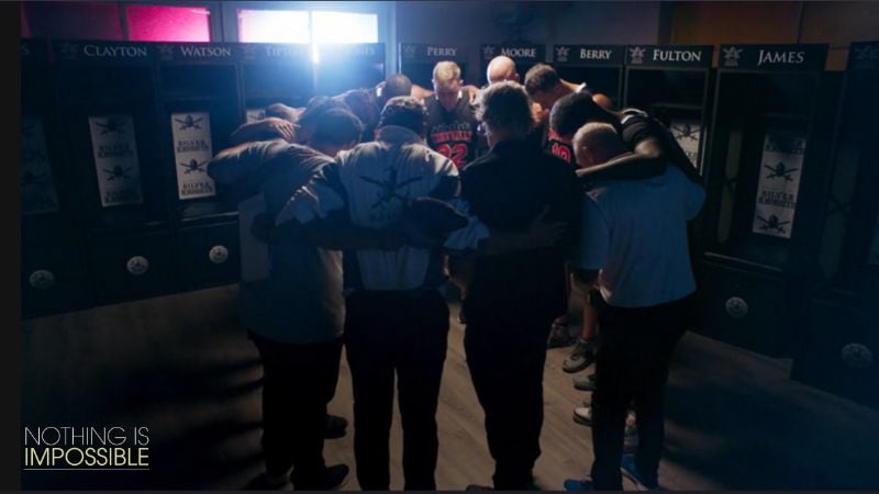 basketball team praying nothing is impossible