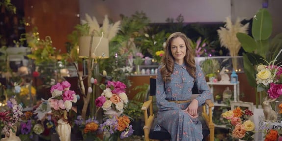 laura osnes on set of just in time