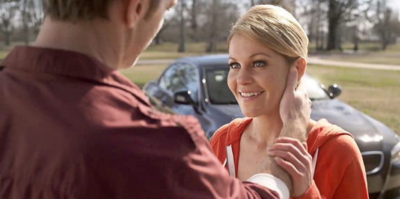 candace cameron bure hugging man in finding normal