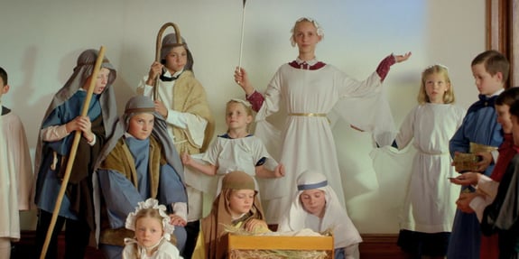 nativity scene shepherds in we three kings