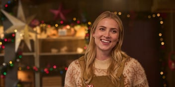 christmas on windmill way smiling woman