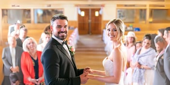 bride and groom at the altar dream wedding