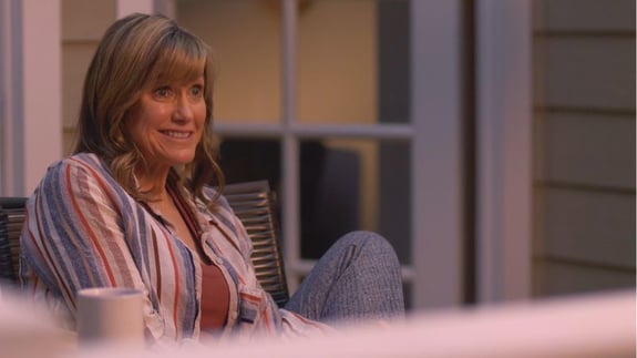 charley talking to god on her porch at sunset