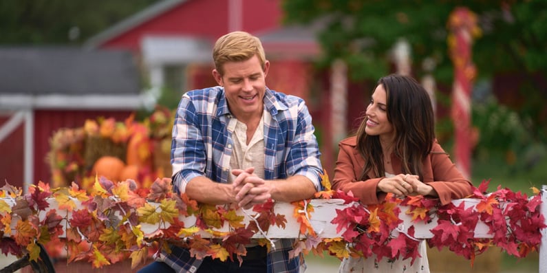 harvest-homecoming-jessica-lowndes-trevor-donovan-leaning-on-fence