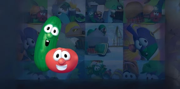 veggietales larry the cucumber and bob the tomato