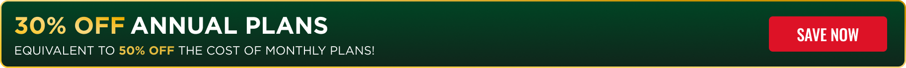 30% Off Annual Plans